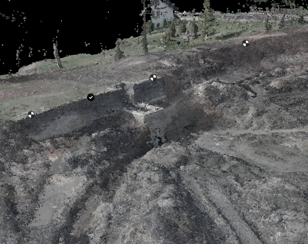 3D mračno bodů a výstup ze skenování